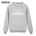 2017 Autumn New Arrival Loose Clothes TRUST ME I'M A GAMER Printing Sweatshirts Men's Cotton Full Sleeves Pullover Size S-XXXL