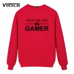 2017 Autumn New Arrival Loose Clothes TRUST ME I'M A GAMER Printing Sweatshirts Men's Cotton Full Sleeves Pullover Size S-XXXL