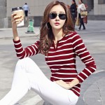 2017 Autumn Winter Korean T-shirts For Women Cotton Fashion T Shirt Women Long-sleeved Female Plus Size Tops Tee