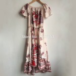 2017 Beach Dress Summer Short Sleeve Off The Shoulder Sexy Dress Vintage Floral Print Bohemia Dress Women Loose Women's Dresses