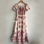 2017 Beach Dress Summer Short Sleeve Off The Shoulder Sexy Dress Vintage Floral Print Bohemia Dress Women Loose Women's Dresses