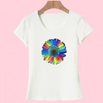 2017 Brand Summer New Sunflower Printed Women T Shirt Cotton Short Sleeve tshirts O-neck Fashion loose top tees