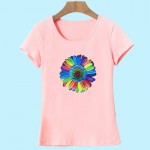 2017 Brand Summer New Sunflower Printed Women T Shirt Cotton Short Sleeve tshirts O-neck Fashion loose top tees