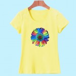 2017 Brand Summer New Sunflower Printed Women T Shirt Cotton Short Sleeve tshirts O-neck Fashion loose top tees