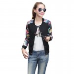 2017 Brand Tops Flower Print Girl Plus Size Casual baseball Jacket Women Sweatshirt Button Thin Bomber Long Sleeves Coat Jackets