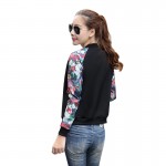 2017 Brand Tops Flower Print Girl Plus Size Casual baseball Jacket Women Sweatshirt Button Thin Bomber Long Sleeves Coat Jackets