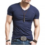 2017 Brand men's t shirt tops tees cotton V neck short sleeve mens fashion trend fitness men t-shirts free shipping size S-5XL