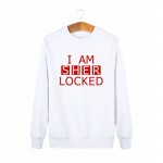 2017 Casual Mens Hoodies Sherlock Holmes Sweatshirts Autumn I Am Sher Locked Letter Print Crew Neck Men' s Clothing Plus Size