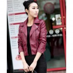 2017 Chic Women Slim Biker Motorcycle PU Leather Short Zipper Jacket Coat Zipper Punk Casual Outwear