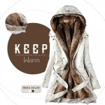 2017 Coats Winter Women's Warm Jacket Faux fur lining fur Hoodies Thermal Long Coat Outwear Cotton Clothes Parkas Free Shipping