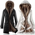 2017 Coats Winter Women's Warm Jacket Faux fur lining fur Hoodies Thermal Long Coat Outwear Cotton Clothes Parkas Free Shipping