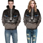 2017 Cool hoodies men cool sweatshirt men novelty 3D print cat animal fashion brand plus size 3XL unisex harajuku pullovers