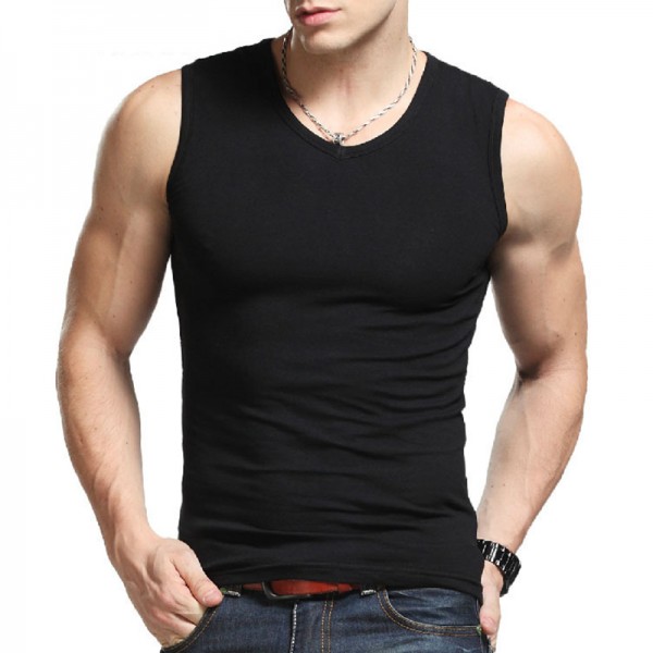 2017 Cotton Big Size Summer men clothing Tank Tops Black White Gray Singlets Sleeveless fitness men vest Bodybuilding t shirt