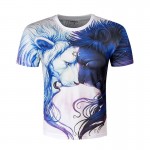 2017 Creative Novelty Triangle The Lion Print 3D Animal T shirt For Men Women Outwear T-shirt Cool Colorful Camisetas Hombre