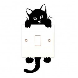 2017 DIY Funny Cute Black Cat Switch Decal Wallpaper Switch Sticker Home Decoration Bedroom Kids Room Light Parlor Decor 