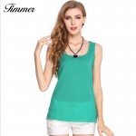 2017 Fashion Summer Style Women Clothes Fitness Tank Top Cropped Chiffon Sleeveless Causal T Shirt Women Vest Crop Tops 16 color