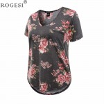 2017 Fashion T-shirts Women Tops Crop Top T Shirt Women Top Tees Flower Clothing Female Tumblr Blusa Clothes V-Neck
