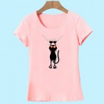 2017 Fashion kawaii T shirt Women Summer Tops Casual Cotton 3D Cat Print and Short Sleeve O-neck Plus Size Vogue tshirt