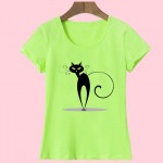 2017 Fashion kawaii T shirt Women Summer Tops Casual Cotton 3D Cat Print and Short Sleeve O-neck Plus Size Vogue tshirt