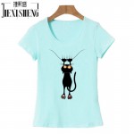 2017 Fashion kawaii T shirt Women Summer Tops Casual Cotton 3D Cat Print and Short Sleeve O-neck Plus Size Vogue tshirt