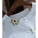 2017 Free Shipping New Summer And Spring Dress  Women  Dimensional Embroidery Small Fresh Cotton  Plus Size Fashion