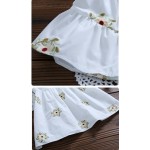 2017 Free Shipping New Summer And Spring Dress  Women  Dimensional Embroidery Small Fresh Cotton  Plus Size Fashion