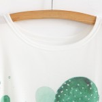 2017 Funny T-Shirt Women Plant Print Cactus Patterns Batwing Sleeve T-shirt Casual Tops O-Neck Basic Tees Shirt WAIBO BEAR