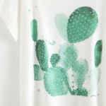 2017 Funny T-Shirt Women Plant Print Cactus Patterns Batwing Sleeve T-shirt Casual Tops O-Neck Basic Tees Shirt WAIBO BEAR