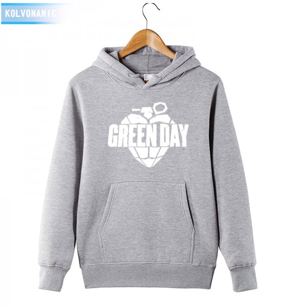 2017 Green Day Print Hoodie Cotton Winter Hip Hop Green Days Band Logo Sweatershirt Pullover Hoody With Hat Hood For Men Women