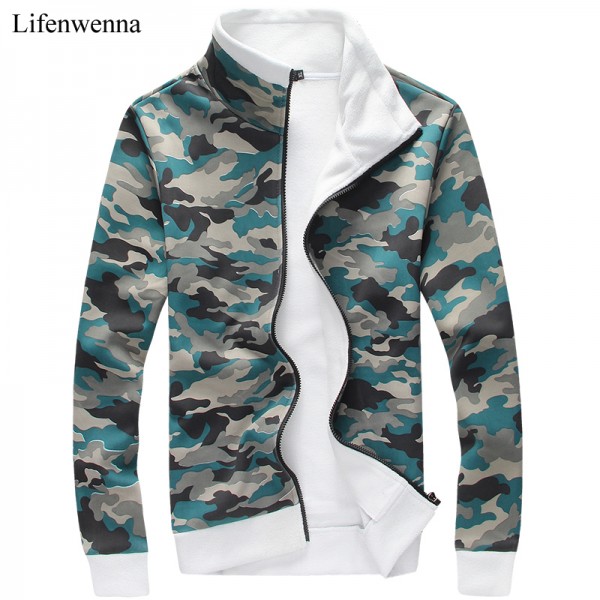 2017 Hot Sale Hoodie Men New Fashion Camouflage Fleece Mens Hoodies Sweatshirts Man Zipper Leisure Tracksuit Mens Hoodie 4XL