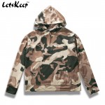 2017 LetsKeep oversized Camouflage hoodies men pullover hooded Military sweatshirts mens tracksuit camo hoodie Kanye West, MA222