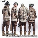 2017 LetsKeep oversized Camouflage hoodies men pullover hooded Military sweatshirts mens tracksuit camo hoodie Kanye West, MA222