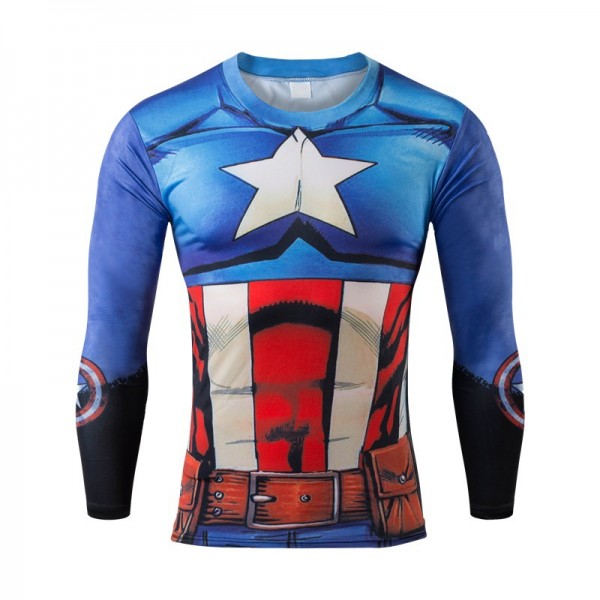 2017 Long Sleeve New Spring Men T-shirt 3D Printed Hero Compression O-Neck Male Brand Clothes Fitness Tight Lycra Shirt Homme