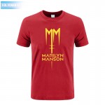 2017 Marilyn Manson Logo Fashion Printed Mens T Shirt Short Sleeve O Neck Cotton T-Shirt Top Tee Camisetas Park Large Size Dress