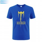 2017 Marilyn Manson Logo Fashion Printed Mens T Shirt Short Sleeve O Neck Cotton T-Shirt Top Tee Camisetas Park Large Size Dress