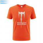 2017 Marilyn Manson Logo Fashion Printed Mens T Shirt Short Sleeve O Neck Cotton T-Shirt Top Tee Camisetas Park Large Size Dress