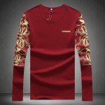 2017 Mens T Shirts Fashion New O-Neck Slim Fit Print Long Sleeve T Shirt Mens Clothing Trend High-quality Casual T-Shirt 5XL