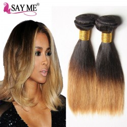 2017 NEW Silky Straight Brazilian Virgin Hair Weave Ombre 1B/30 27 2 Tone Cheap Straight Human Hair Bundles 3pc Short Bob Style