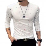 2017 NEW casual fashion floral printed t-shirt men long sleeve cotton t shirt slim fit men camisas tshirt plus size 4XL 5XL