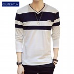 2017 NEW fashion brand casual fitness tshirt striped patchwork Long Sleeve t shirt men Slim Fit t-shirt plus size 3XL 4XL 5XL