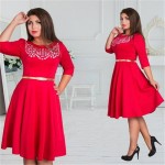 2017 NEW fashionable elegant women dresses big sizes plus size women clothing L-6xl dress casual o-neck A-Line slim female dress