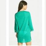 2017 New 3 Color High Quality Solid Deep V Short Sleeve Summer Dress Swimwear Beach Wear WS528