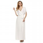 2017 New Arrival fashion boho large size dress Autumn Winter Loose Big Size robe Half V-neck Casual Women Dress A0136