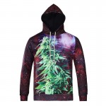 2017 New Arrivals Men/women Skate Hoodies 3d Print Leaves Space Galaxy Couple Sweatshirts With Hooded Hoody Tops weed sweatshirt