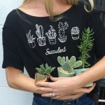2017 New Arrivals T-shirt Women Pot Flower Printed Printing T shirt Women Tops Tee Shirt Femme Woman Free Shipping Top