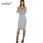 2017 New Backless Off Shoulder Autumn Dress Sexy Club Bandage Dress Midi Women Dress Black Bodycon Summer Party Dress Vestidos