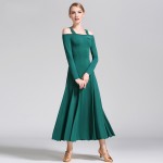 2017 New Ballroom Dance Dress For Women Strapless Long Sleeve Jazz/Waltz/Tango-Dancing Standard Ballroom Dance Dresses For Sale 