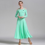 2017 New Ballroom Dance Dress For Women Strapless Long Sleeve Jazz/Waltz/Tango-Dancing Standard Ballroom Dance Dresses For Sale 