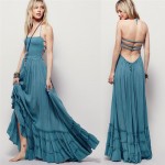 2017 New Beach Dress Sexy Dresses Boho Bohemian Dress Summer Maxi Long Backless Cotton Women Party Hippie Chic Vestidos Mujer