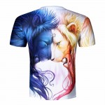 2017 New Brand Clothing Fashion Harajuku Men/Women T-shirt 3D Print White Lion/Light Bulb Hip Hop Brand T Shirt Summer Tops Tees